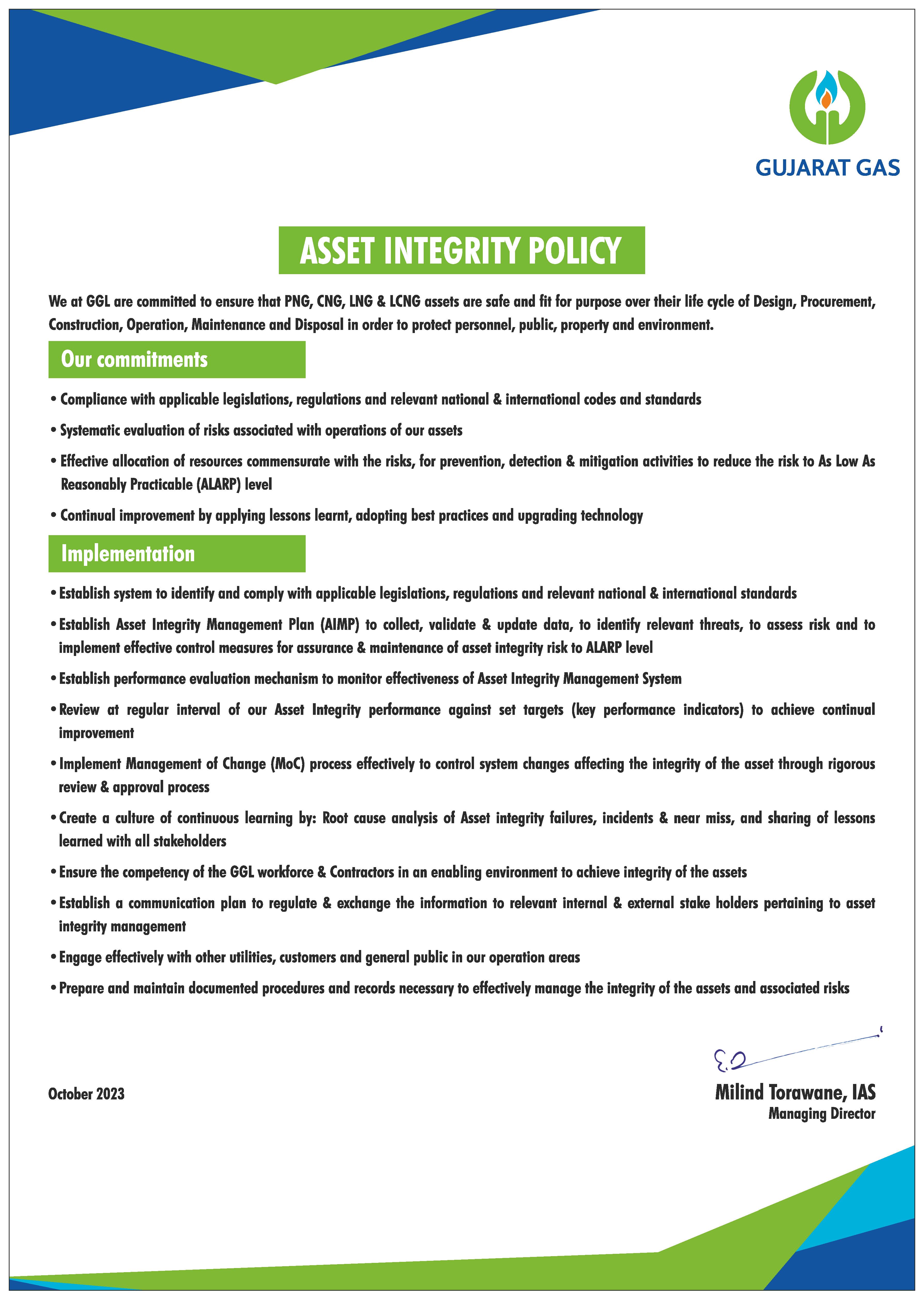 Gujarat Gas HSE Policy